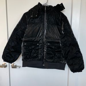 NWT Duck Down Black Classic Shiny Puffer Jacket